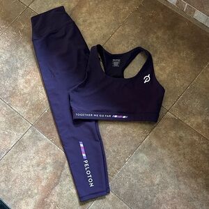 Peloton Deep Purple Sports Bra and Leggings Set
